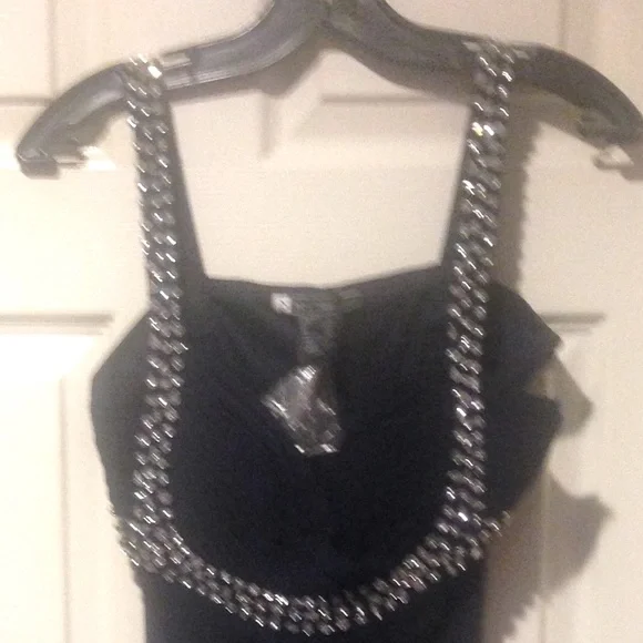 💕💕Host Pick💕💕Navy long evening gown with rhinestones - Picture 6 of 11